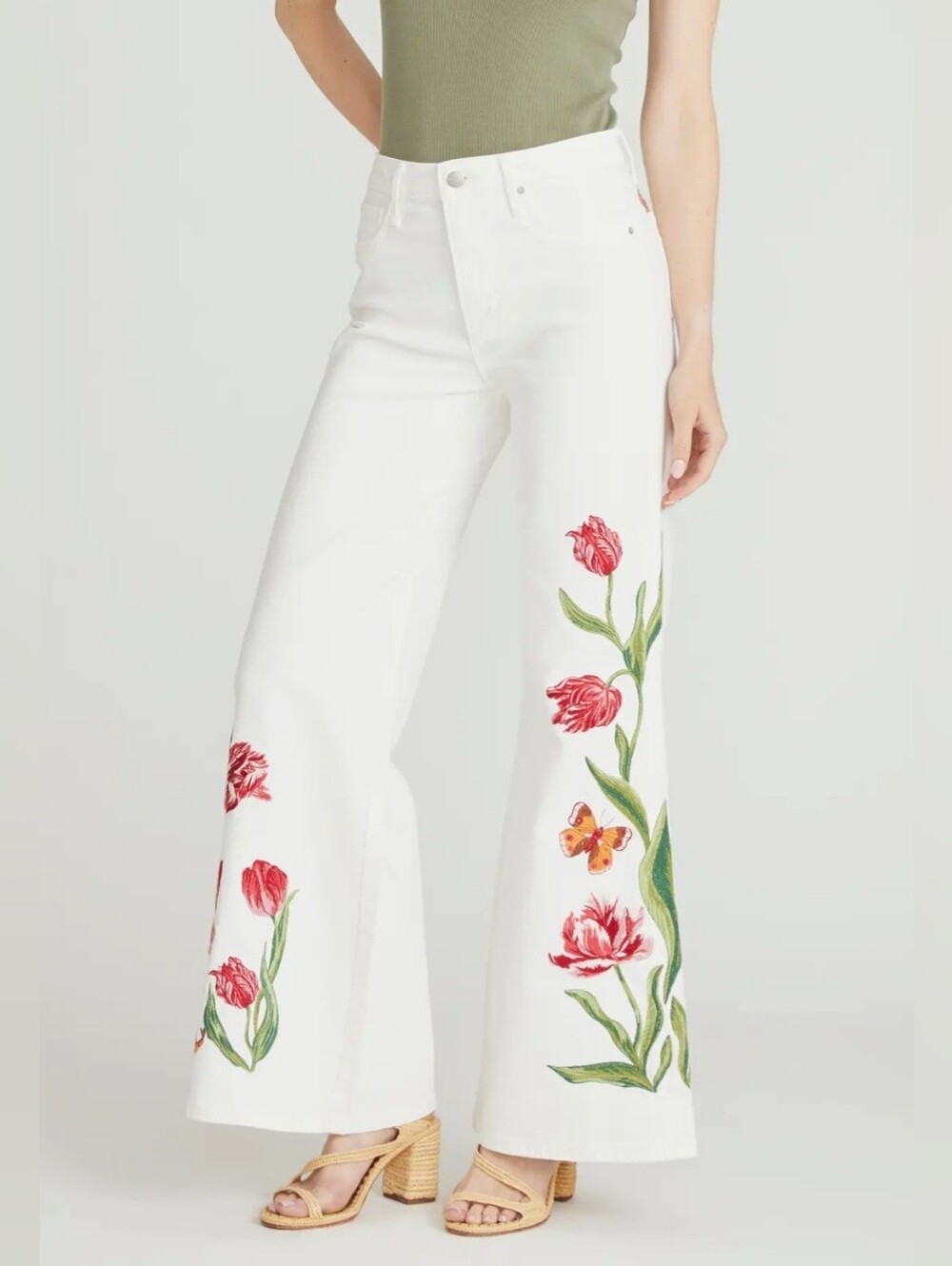 Free People Driftwood Penelope High-rise Embroidered Jeans